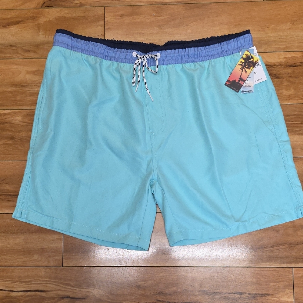 Burnside Size XL Quick Dry 5" Elastic Lined Swim Trunks NEW